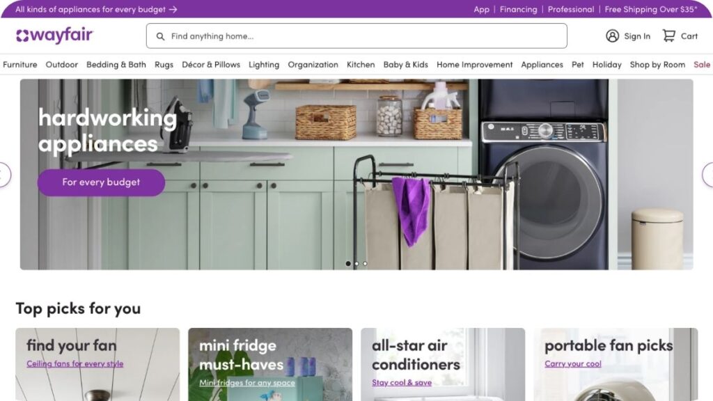 En iyi yurt dışı pazar yerleri 10. Wayfair