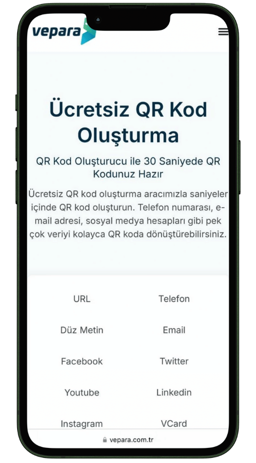 Ücretsiz QR Kod Oluşturma