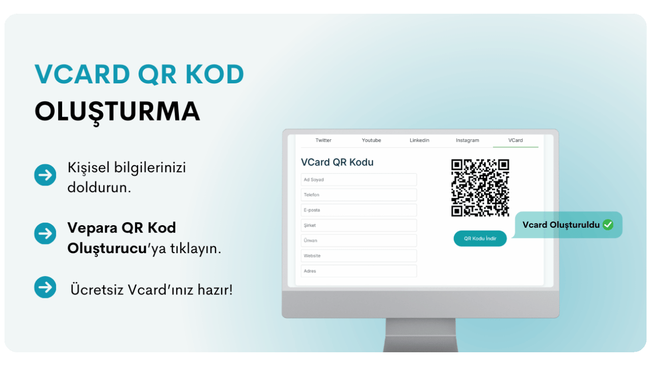 vcard qr kodu oluşturma