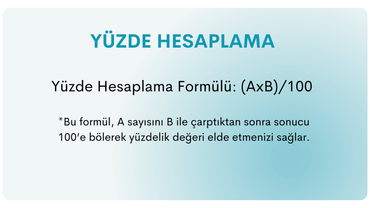 yüzde hesaplama nasıl yapılır